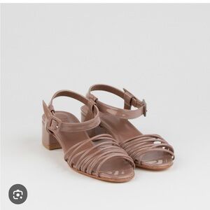 Maryam Nassir Zadeh Strappy Patent Mid Heel Sandal